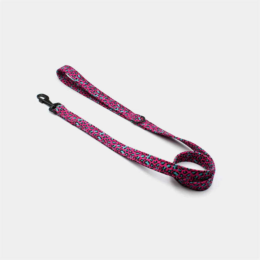 Pink leopard leash
